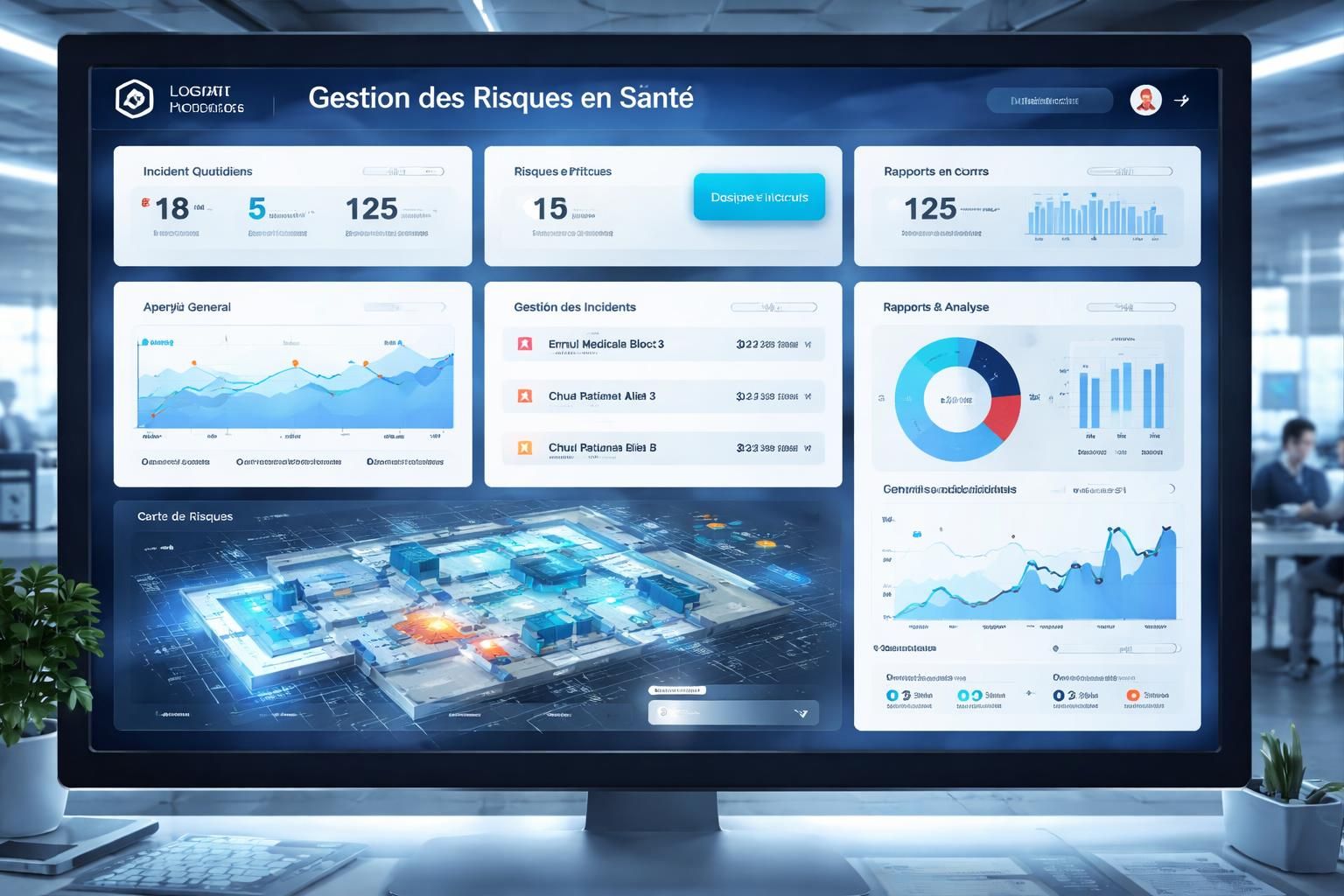 le chu innove en développant une plateforme dédiée à la gestion des risques, spécialement conçue pour les entreprises du secteur de la santé, afin d'améliorer la sécurité et l'efficacité.