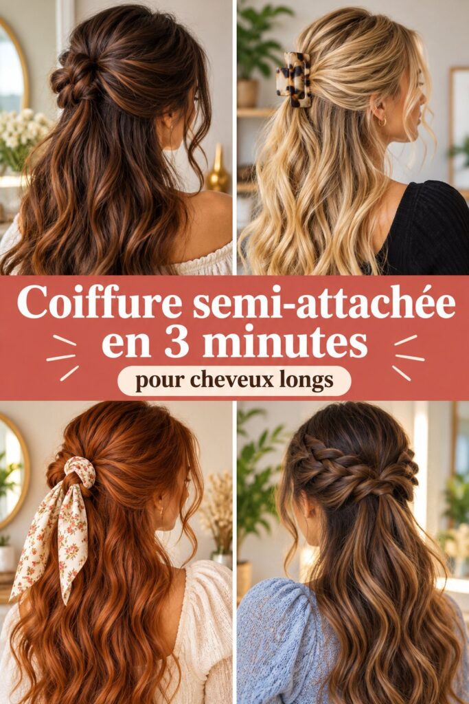 Coiffure semi-attachée en 3 minutes