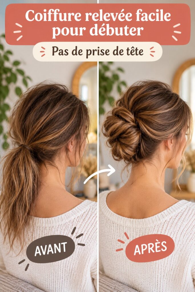 Coiffure relevée facile pour débuter votre journée