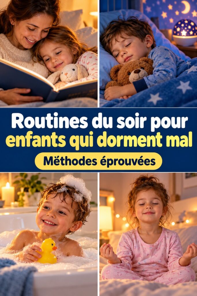 Un parent lisant une histoire à un enfant dans une chambre douce et apaisante.